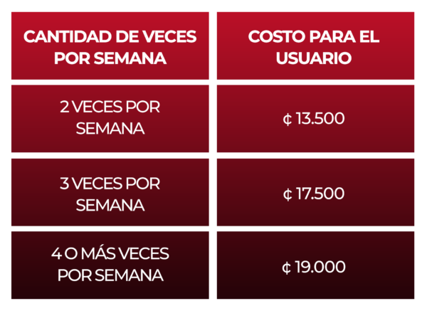 Cuadro programas de piscinas